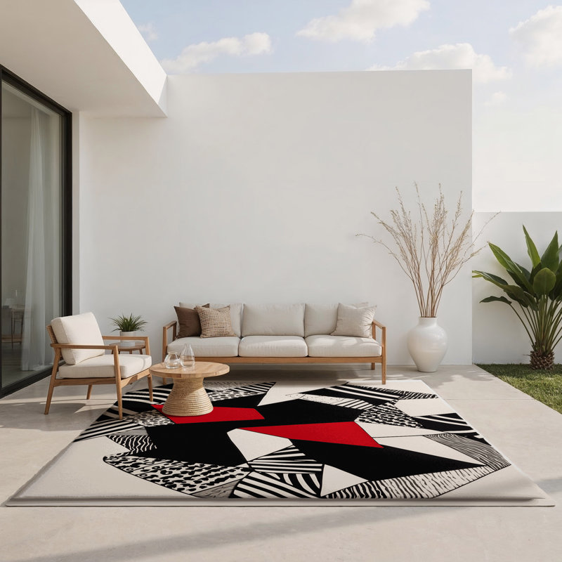 Tapis intérieur et extérieur Obsidian Harmony, Rectangle 1 pi 6 po x 2 pi 6 po