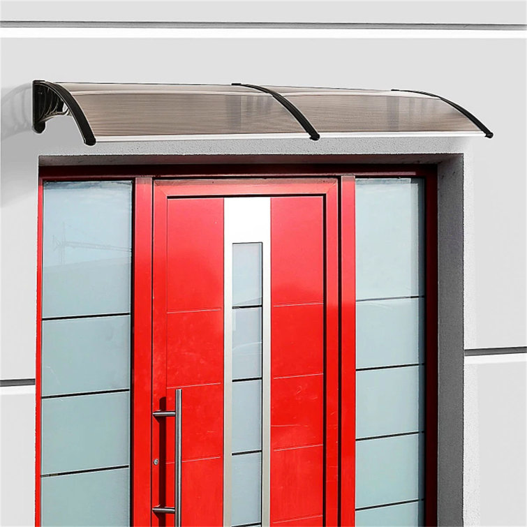 HOMCOM 195cm W x 80cm D Plastic Cover Retractable Door / Window Awning