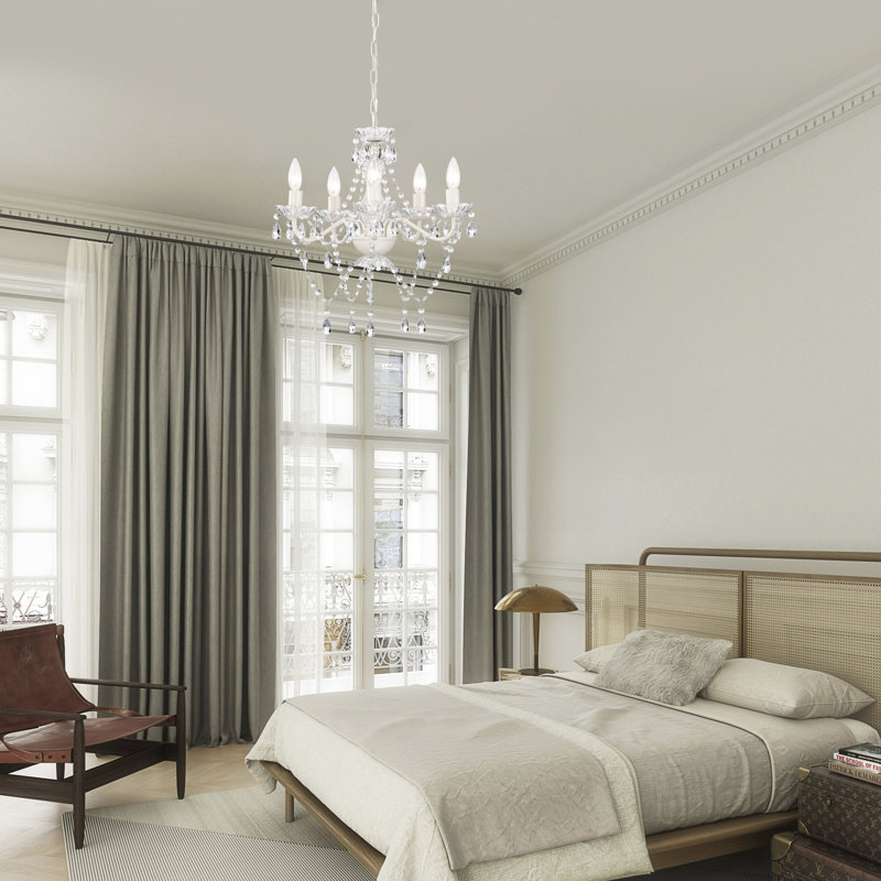 Lustre 5 lumières façon bougie Cochrane, Blanc