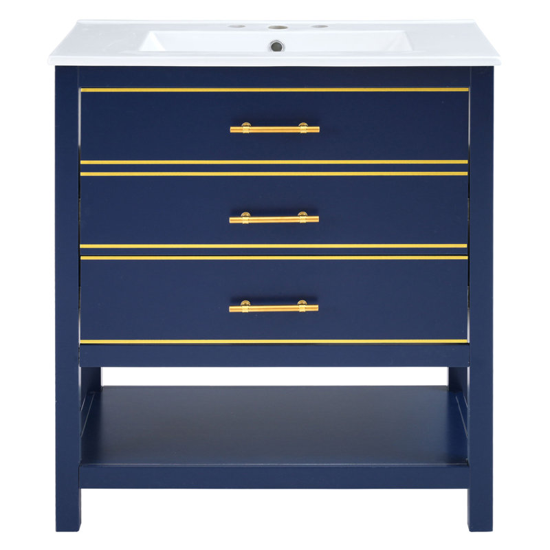 11 Base de meuble-lavabo simple 18,3 po 11, Bleu