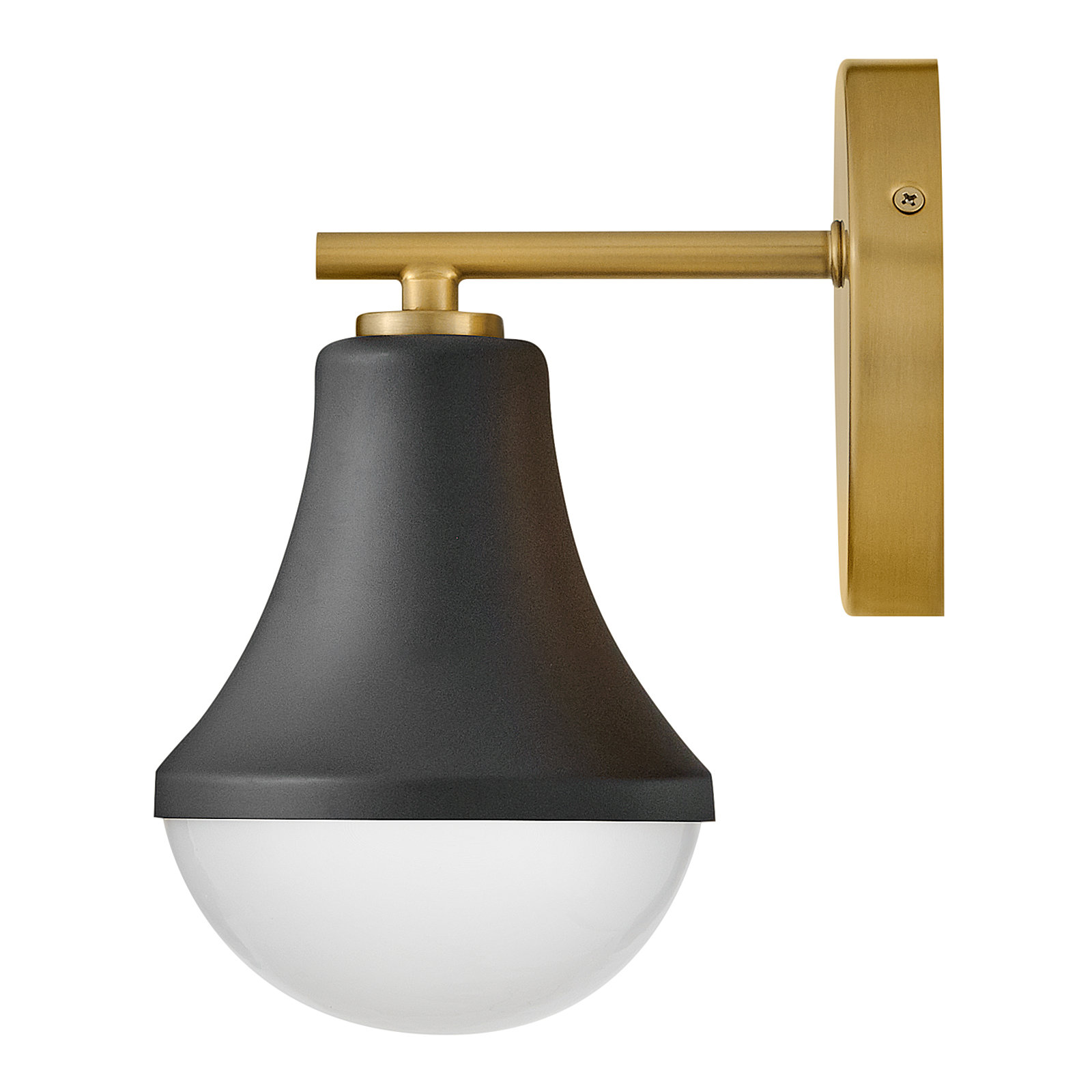Christine Single Frosted Vanity Light, Black