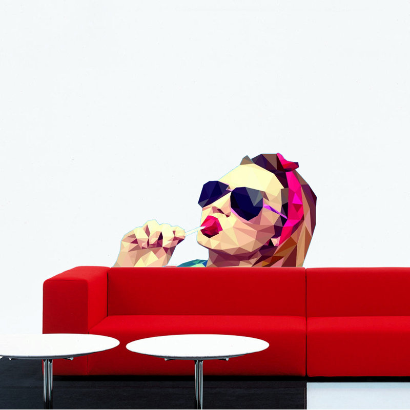 Adhésif décoratif polygonal stylish, H 14 po x l 10 po