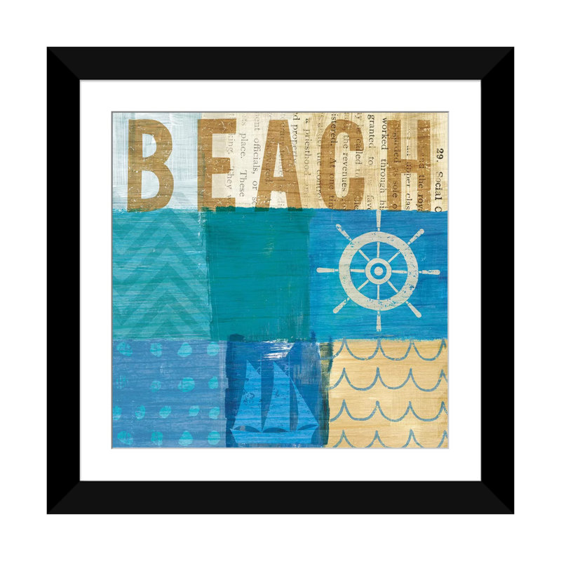 «Beachscape Series: Collage IV», impression sur toile, H 12 po x l 12 po x P 0,75 po, Toile tendue, Blanc