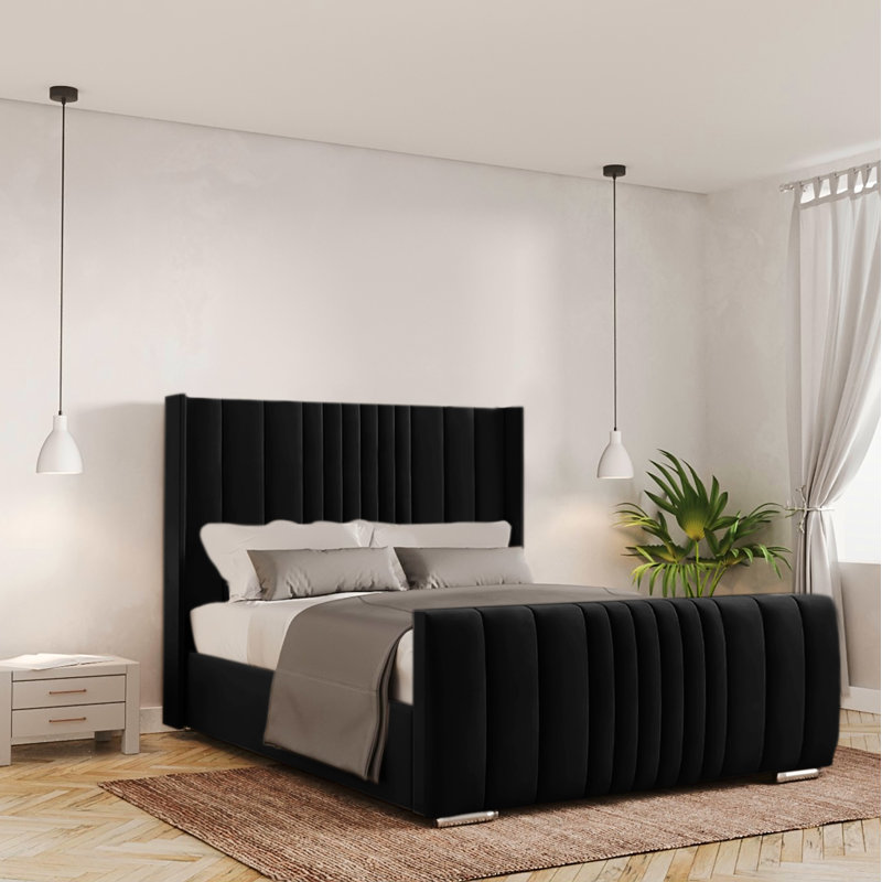 Bastin Upholstered Ottoman Storage Bed, Super King (6'), Black