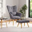 Hraztan Velvet Armchair with Footstool-1574383478