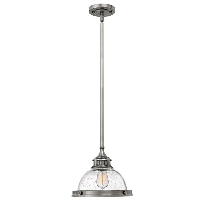 Amelia 1 - Light Single Dome Pendant, Polished Antique Nickel