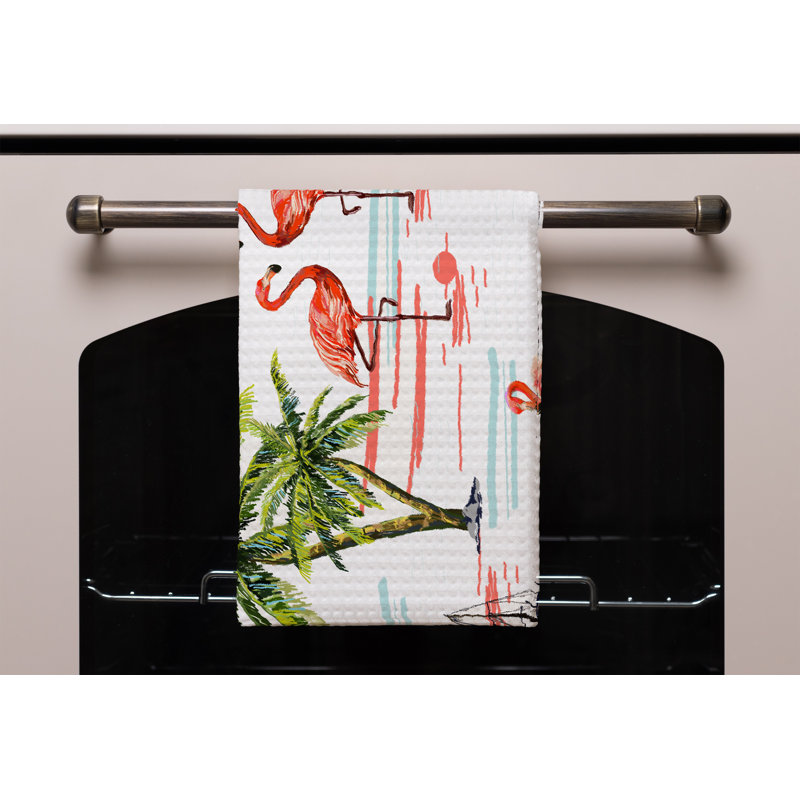 Cotton Floral Waffle Kitchen Towel