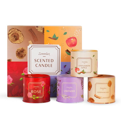 Scented Candles Gift Set, 4 Pack Aromatherapy Candles, Stress Relief Gifts For Women, Jar Candles For Home Scented, Each Candle Burns For 50 H