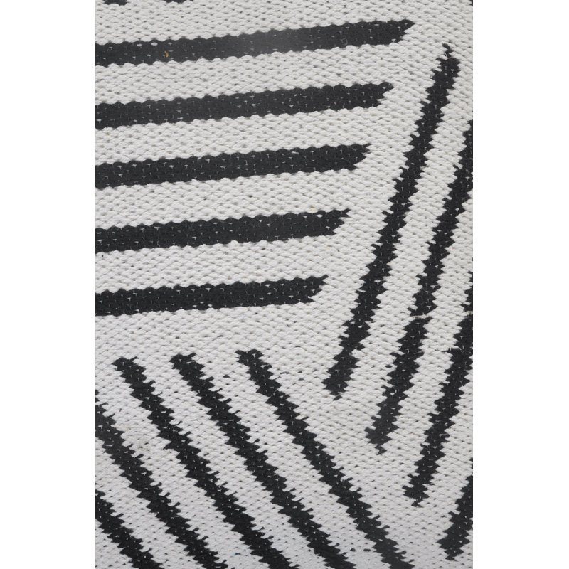 Coussin décoratif en mélange de coton tissé à la main Nautical, Noir, Polyester/ bourre en polyester