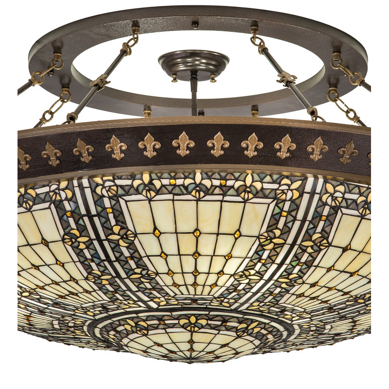 Plafonnier semi-encastré 8 lumières 40 po Overlea