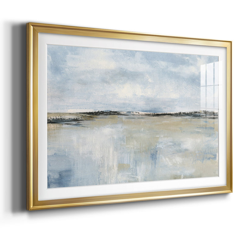 Across the Meadow - Cadre encadré avec biseau mat et verre, Or, H 19 po x l 27 po x P 1,5 po