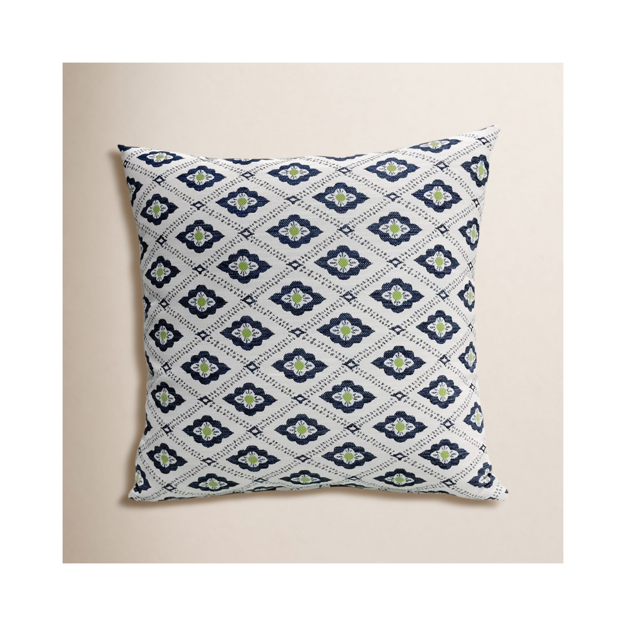 Liza Pillow Cover & Insert Square in Blue/Green/White, 20" x 20"