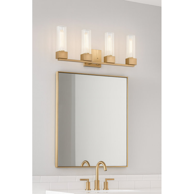 Éclairage pour salle de bain 4 lumières Xander, Laiton héritage