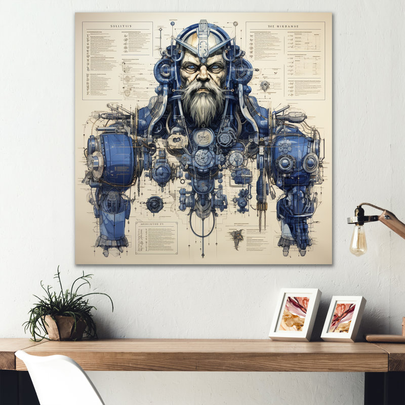 «Blue Giant Titan Blueprints III - Giants», art mural en métal, H 16 po x l 16 po x P 1 po
