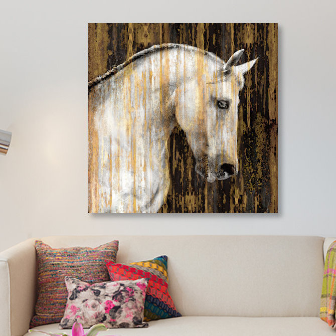 « cheval ii », reproduction d’art sur toile, H 12 po x l 12 po x P 0,75 po
