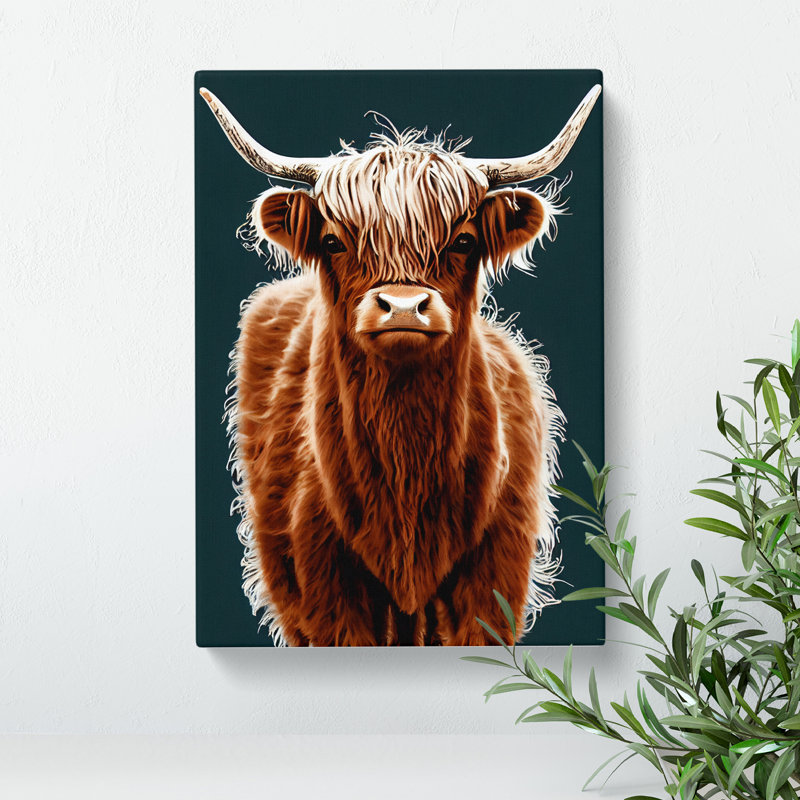 XC1022-1370X Charming Highland Cow - Wrapped Canvas Print, 50cm H x 35cm W x 3cm D