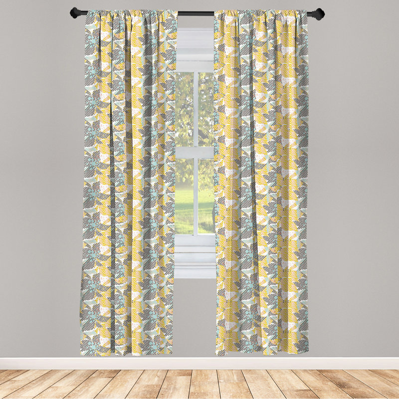 Floral Semi-Sheer Rod Pocket Curtain Panels, 28" x 95"