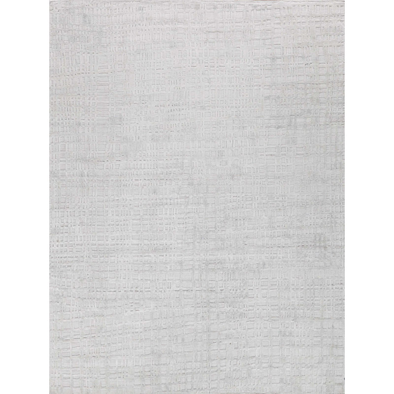 Crescendo Handmade Hand Loomed Rayon From Bamboo And Cotton Ivory Area Rug, Rectangle 2' x 3'
