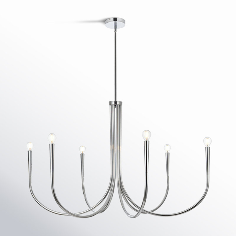 Catalena 6-Light Chandelier, H 25,6 po x l 42 po x P 42 po, Chrome