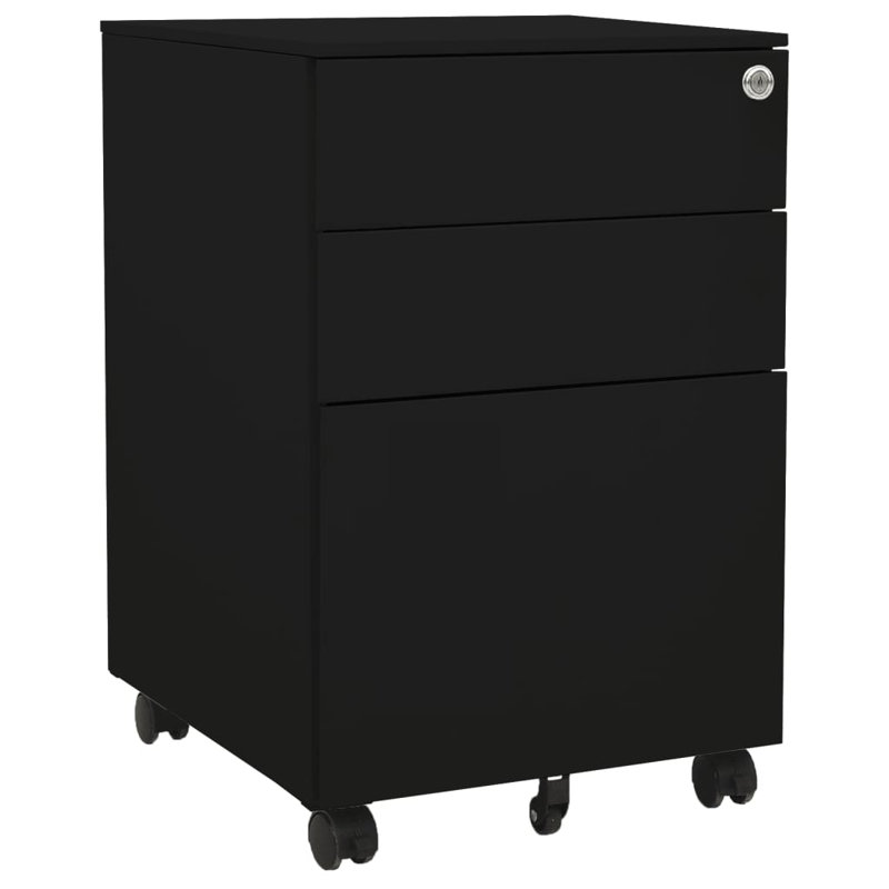 Classeur en acier vidaXL entièrement extensible, Noir