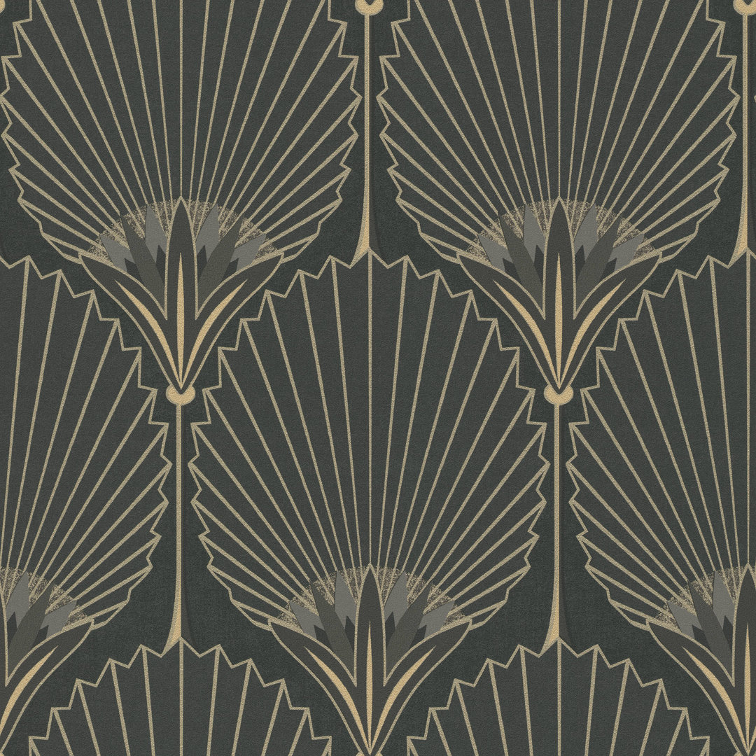Dilfuza Bold Art Deco Fan 33' L x 21" W Wallpaper Roll Everly Quinn 