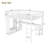 Queen Size Metal Loft Bed Frame with Desk, Built-in Wardrobe and Storage Shelves, Space-Saving High Loft Bed, White