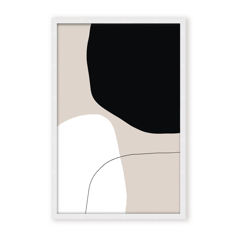 Abstract Pairing by  - Picture Frame Painting on Paper, 36" H x 24" W x 1.125" D, Black, Framed Print