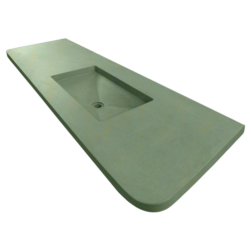 Newterra 66" Single Bathroom Vanity Top with Sink, Moss, No Hole