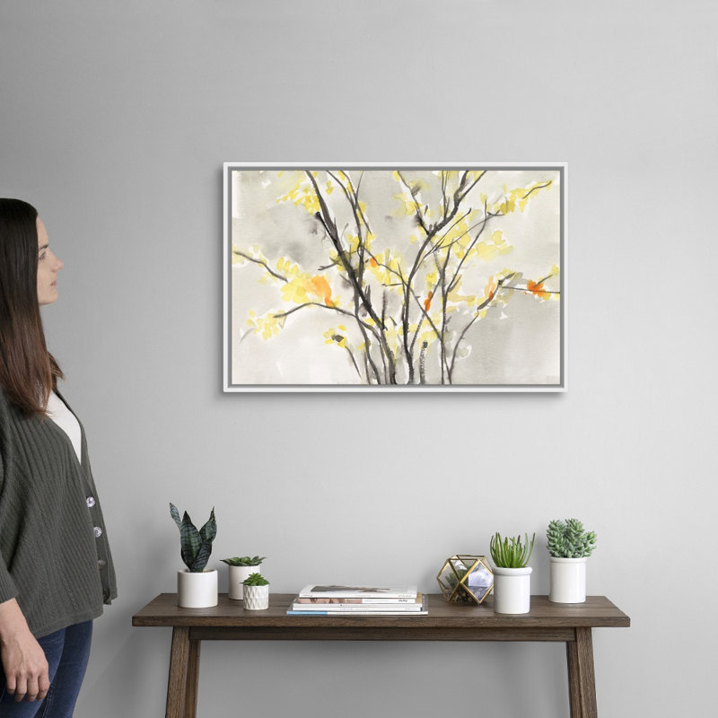 Art mural sur toile Blissful Elegance II, Toile avec cadre blanc, H 22 po x l 32 po