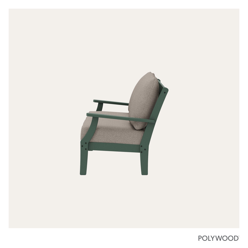 Braxton Deep Seating Sofa, Green/Weathered Tweed