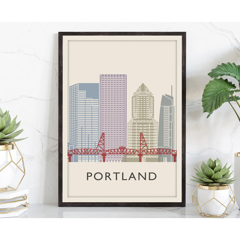 Illustration de Portland, villes américaines, impression sans cadre, affiche de l'État de l'Oregon