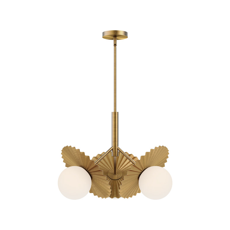 Lustre à 3 lumières Laki, Or brossé, H 15,75 po x l 22 po x P 22 po