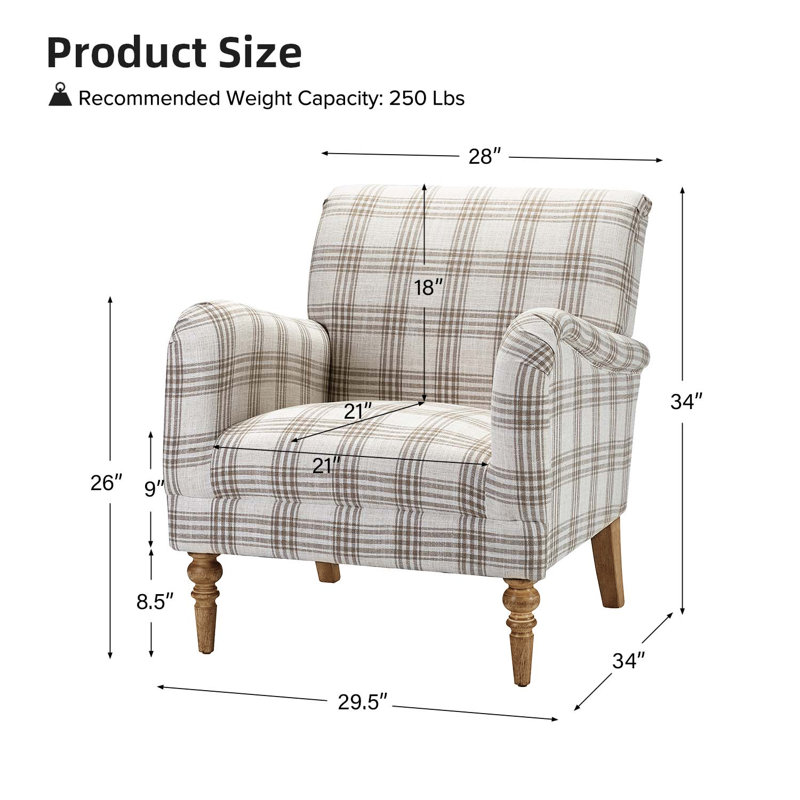 Fauteuil Ariana, Plaid taupe