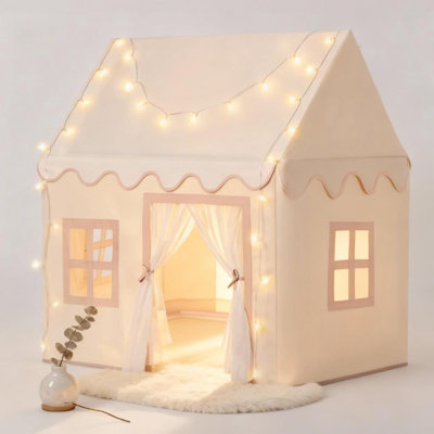 Wilwolfer Kids Playhouse Tent with Star Lights – Kids Play Tent Indoor Toddlers Play Tent Large Toddler Tent for Kids Toy House Gift for Boys & Girls