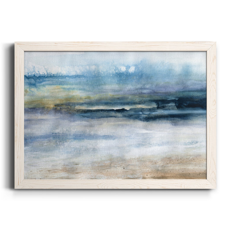 Vent et eau - Peinture sur toile encadrée, H 31 po x l 44 po x P 1 po, Blanc
