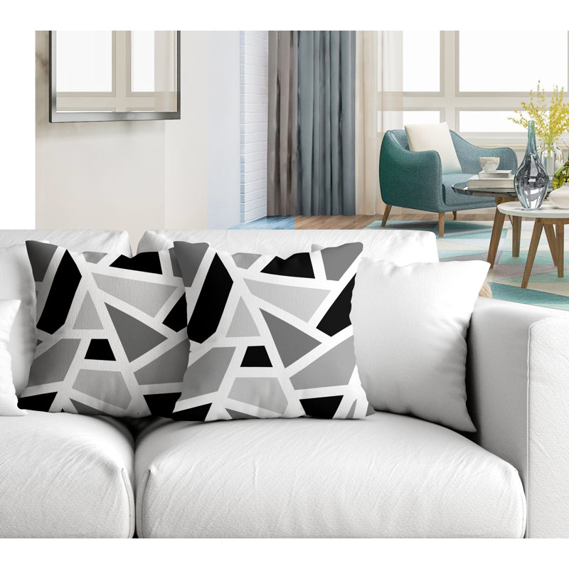 Coussin carré intérieur / extérieur Marion, L 17 po x H 17 po, Noir
