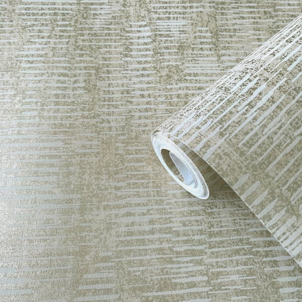 Elegance 10m x 53cm Glitter Wallpaper Roll, Beige