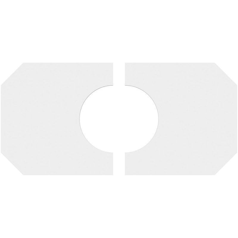 20"W x 10"H x 6"ID x 7"C x 1"P Emerald Architectural Grade PVC Contemporary Ceiling Medallion, Two Piece