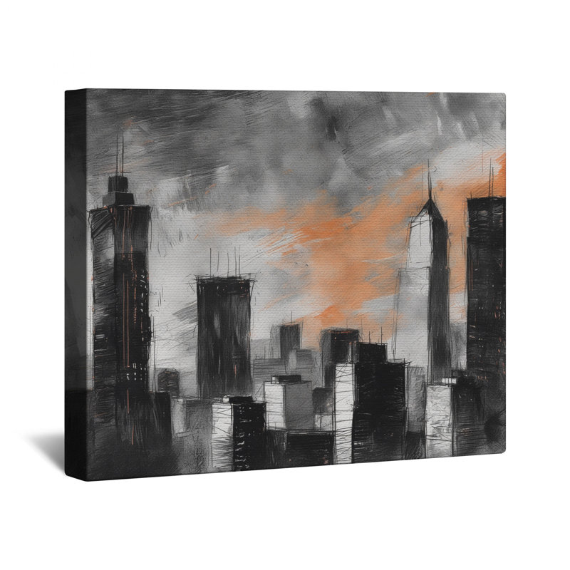 Toile de galerie Urban Skyline Illustration en plusieurs tailles, 11 x 14 pouces