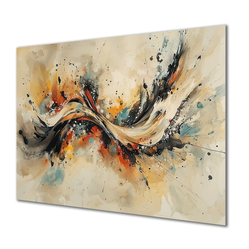 Émotion impulsionnelle de couleurs d'automne III - réalisme abstrait, impression sur métal, H 12 po x l 20 po