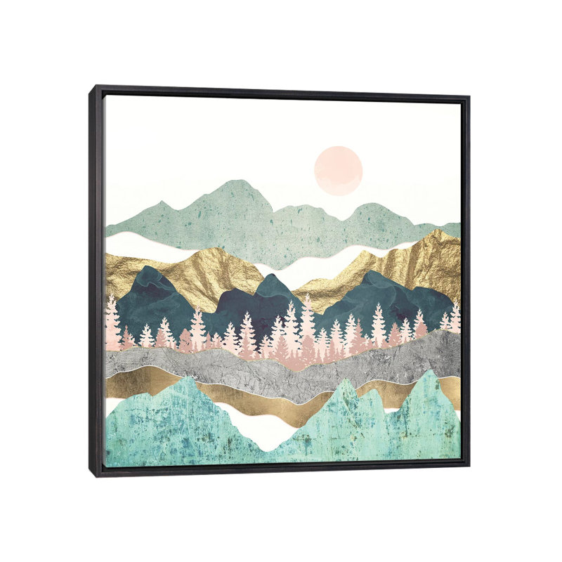Summer Vista - Imprimé, H 37 po x l 37 po x P 1,5 po, Cadre flottant noir patiné