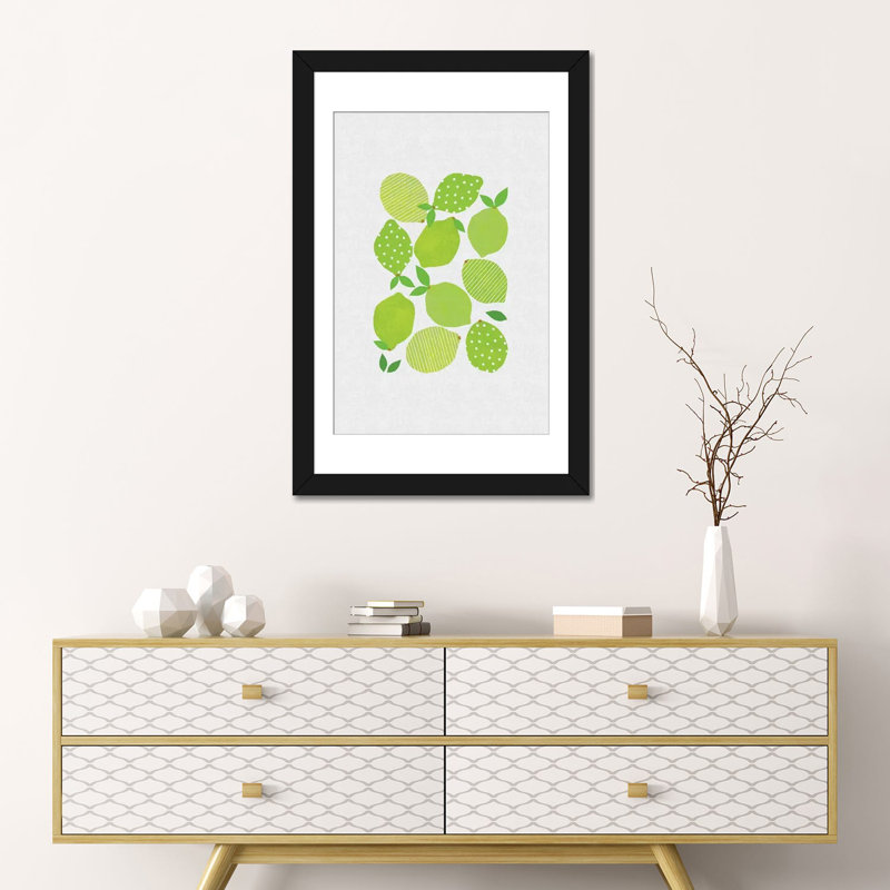 «Lime Crowd», impression sur toile, Papier d'art encadré noir, Blanc, H 24 po x l 16 po x P 1 po