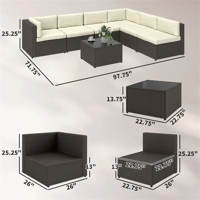 Ensemble de conversation pour mobilier d'extérieur
