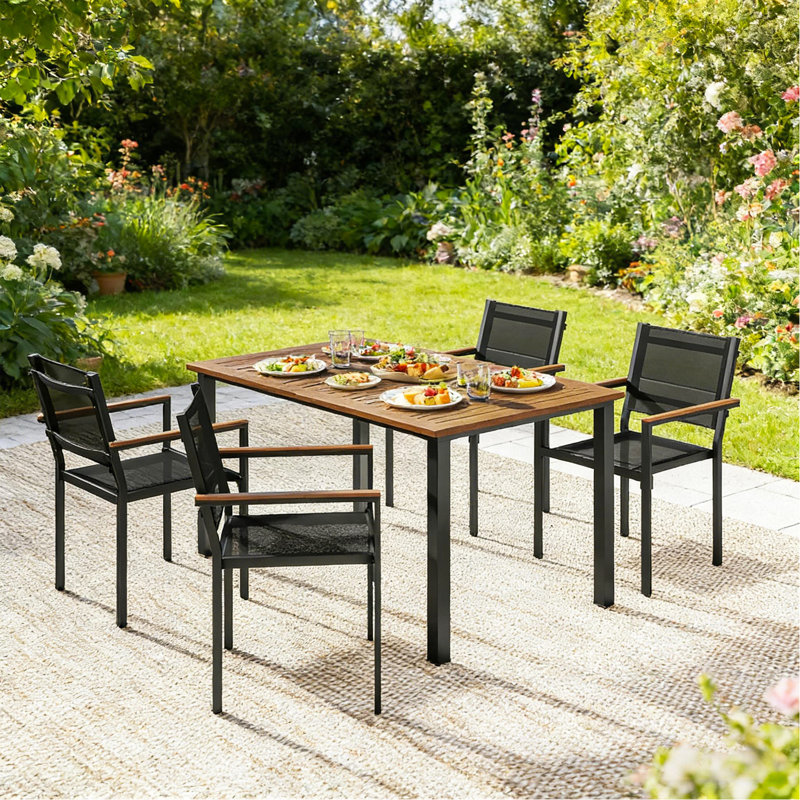 Ensemble de table et chaises de conversation, ensemble de salle à manger d'extérieur, ensemble de table et chaises de jardin