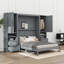 Grand lit escamotable mural avec tiroirs et tablettes-155451636