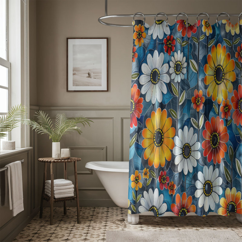 Petal Rings - Rideau de douche Premium, H 74 po x l 71 po