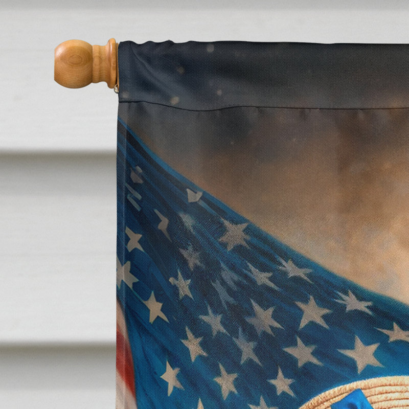 Drapeau «All American House», Bleu / rouge à rayures Lhassa Apso
