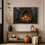 «Glowing Lantern In Mossy Tree Hollow Amidst Halloween», art mural sur toile-1845123832