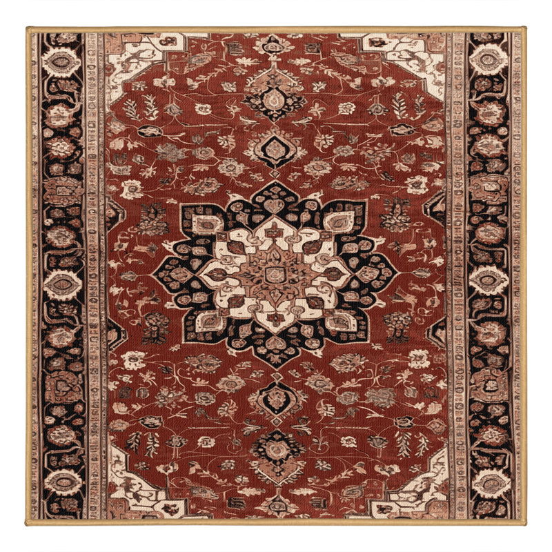 Tapis brun lavable à la machine, Carré 4 pi