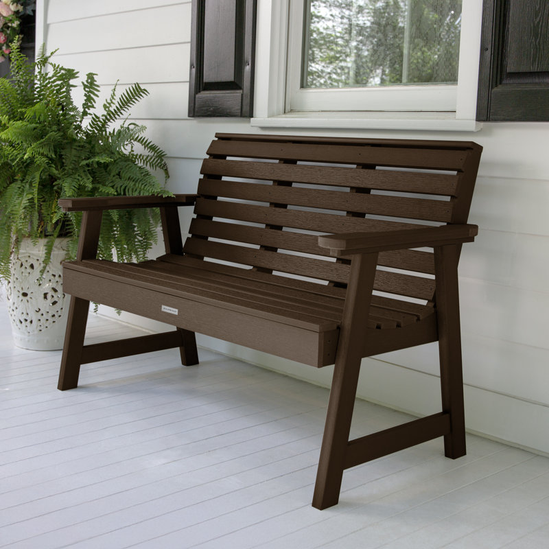 Banc de jardin en plastique Midwest, H 32 po x l 52 po x P 25 po, Gland de chêne vieilli